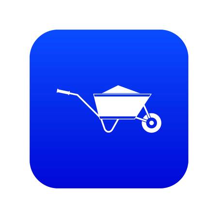 Wheelbarrow with sand icon digital blue for any design isolated on white vector illustrationのイラスト素材