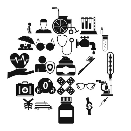Handicapped icons set. Simple set of 25 handicapped vector icons for web isolated on white backgroundのイラスト素材