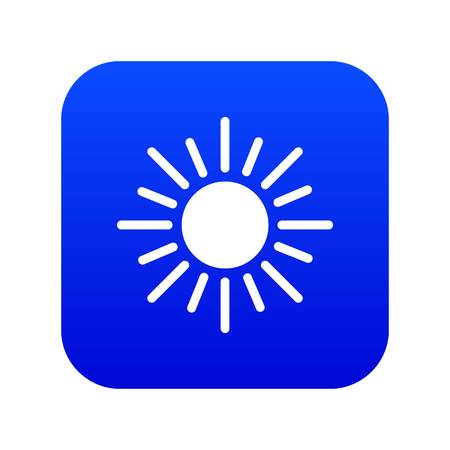 Sun icon digital blue for any design isolated on white vector illustrationのイラスト素材