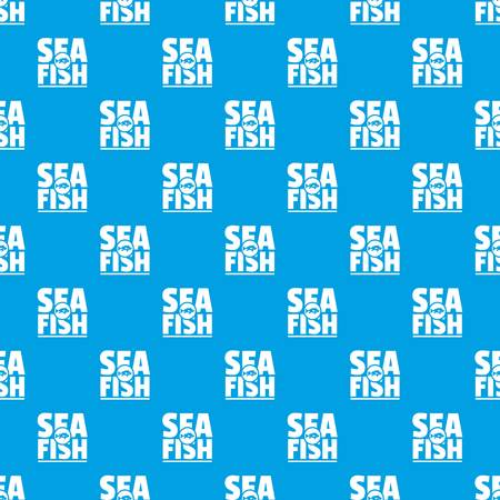 Sea fish shop pattern vector seamless blueのイラスト素材