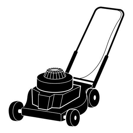 Petrol lawn mower icon. Simple illustration of petrol lawn mower vector icon for web design isolated on white backgroundのイラスト素材