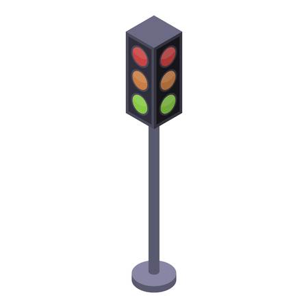 Intersection traffic lights icon. Isometric of intersection traffic lights vector icon for web design isolated on white backgroundのイラスト素材