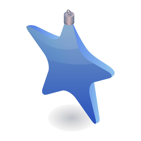 Blue star tree toy icon, isometric styleのイラスト素材