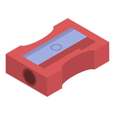 Red sharpener icon. Isometric of red sharpener vector icon for web design isolated on white backgroundのイラスト素材