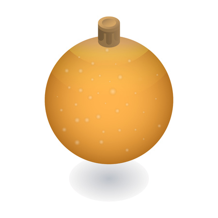 Yellow tree ball icon. Isometric of yellow tree ball vector icon for web design isolated on white backgroundのイラスト素材