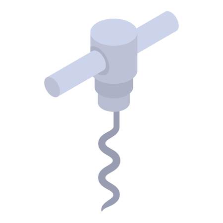 Metal corkscrew icon. Isometric of metal corkscrew vector icon for web design isolated on white backgroundのイラスト素材