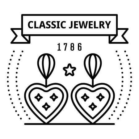 Classic jewelry logo, outline styleのイラスト素材