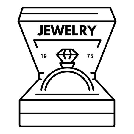 Jewelry diamond ring, outline styleのイラスト素材