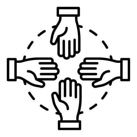 Hand teamwork icon, outline styleのイラスト素材