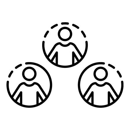 Social people network icon. Outline social people network vector icon for web design isolated on white backgroundのイラスト素材