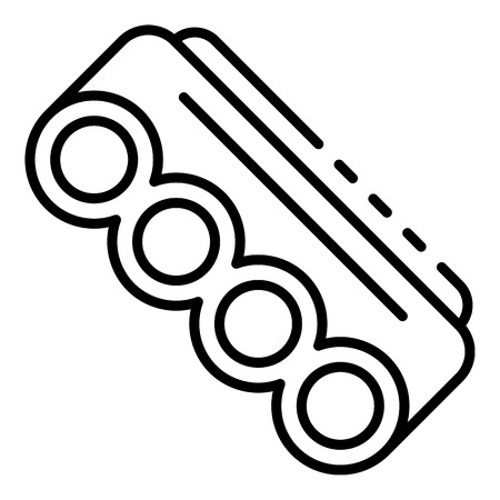 Brass knuckles icon, outline styleのイラスト素材