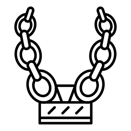 Rap gold chain icon, outline styleのイラスト素材