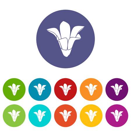 Ornament flower icons color set vector for any web design on white backgroundのイラスト素材