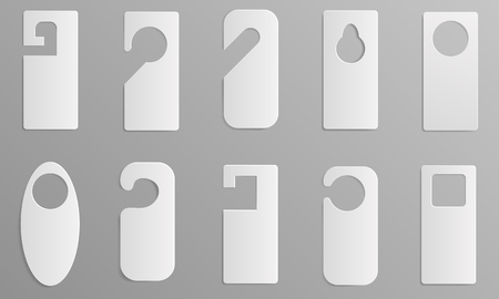 Hanger tags icons set, realistic styleのイラスト素材