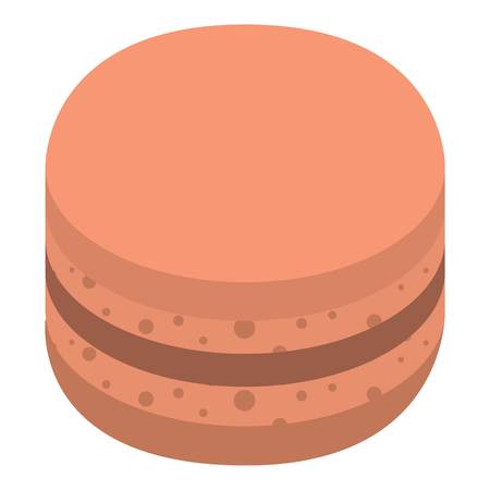 Cacao macaroon icon. Isometric of cacao macaroon vector icon for web design isolated on white backgroundのイラスト素材