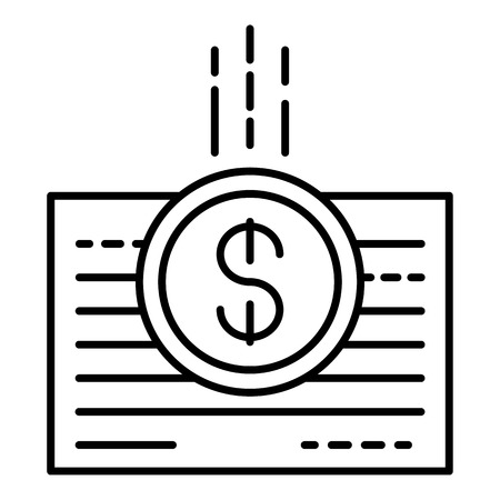 Money bill paper icon. Outline money bill paper vector icon for web design isolated on white backgroundのイラスト素材