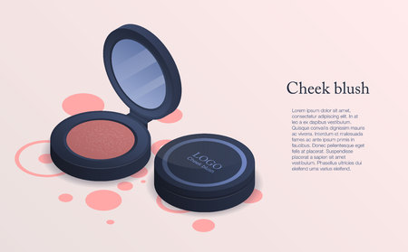 Cheek blush concept background. Isometric illustration of cheek blush vector concept background for web designのイラスト素材