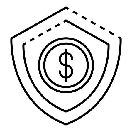 Money protect deposit icon, outline styleのイラスト素材