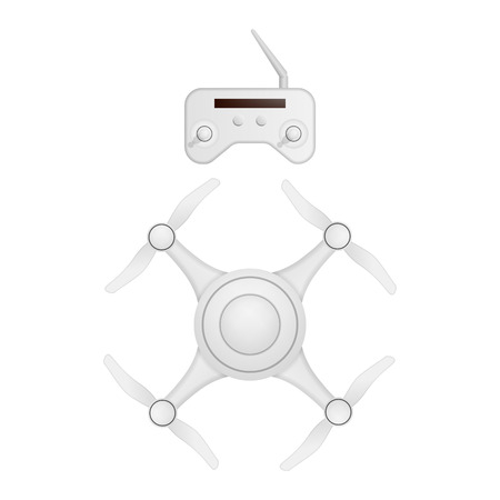 Quadcopter drone icon, realistic styleのイラスト素材