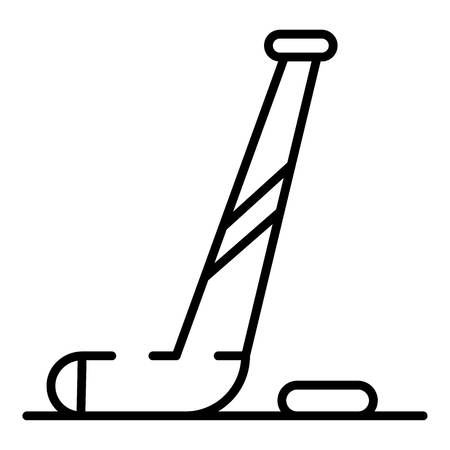 Ice hockey stick icon, outline styleのイラスト素材