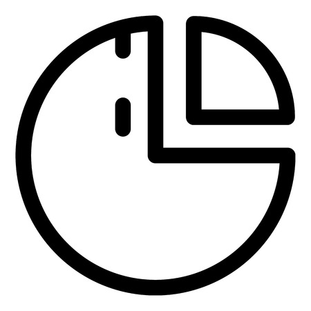 Pie chart icon. Outline pie chart vector icon for web design isolated on white backgroundのイラスト素材