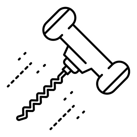 Classic corkscrew icon, outline styleのイラスト素材