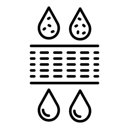 Drop water filtration icon. Outline drop water filtration vector icon for web design isolated on white backgroundのイラスト素材