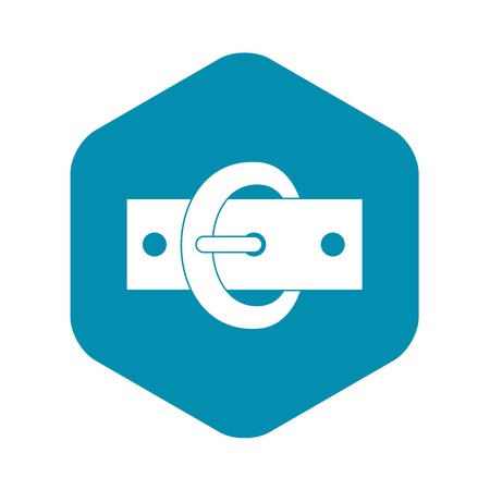 Buckle belt icon. Simple illustration of black buckle belt vector icon for webのイラスト素材