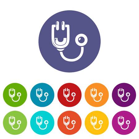 Stethoscope icons color set vector for any web design on white backgroundのイラスト素材