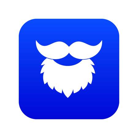 Beard and mustache icon digital blue for any design isolated on white vector illustrationのイラスト素材