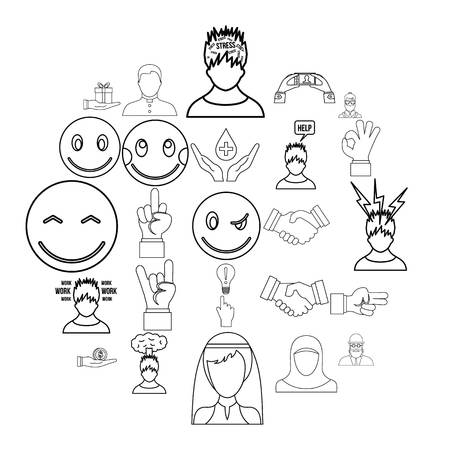Sensation icons set. Outline set of 25 sensation vector icons for web isolated on white backgroundのイラスト素材