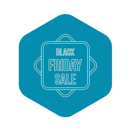 Black Friday sale banner icon in outline style on a white background vector illustrationのイラスト素材
