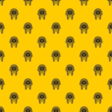 Tutankhamen mask pattern seamless vector repeat geometric yellow for any designのイラスト素材