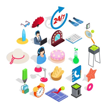 Jollification icons set. Isometric set of 25 jollification vector icons for web isolated on white backgroundのイラスト素材