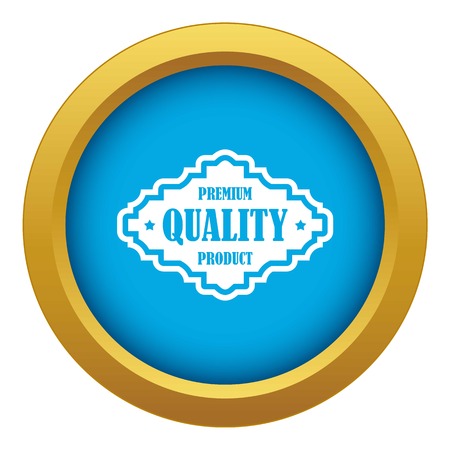 Premium quality product label icon blue vector isolated on white background for any designのイラスト素材