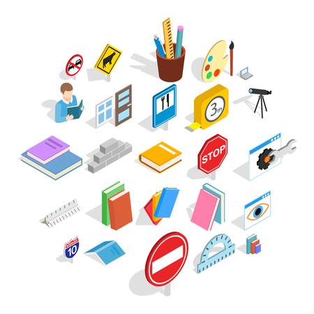 Debriefing icons set. Isometric set of 25 debriefing vector icons for web isolated on white backgroundのイラスト素材