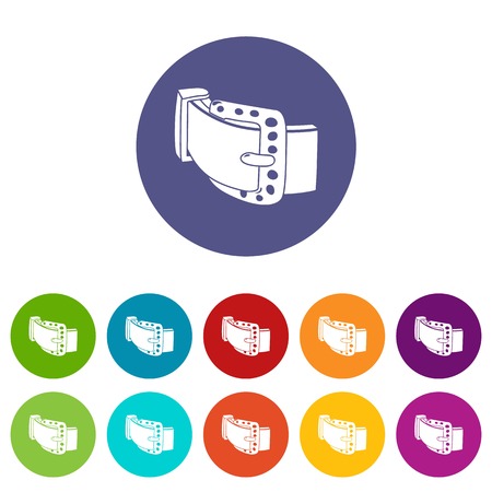 Diamond belt icons color set vector for any web design on white backgroundのイラスト素材