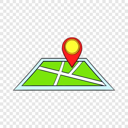 Map with pin pointers icon, cartoon styleのイラスト素材