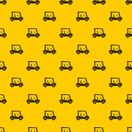 Golf club vehicle pattern seamless vector repeat geometric yellow for any designのイラスト素材