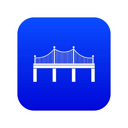 Bridge icon digital blue for any design isolated on white vector illustrationのイラスト素材