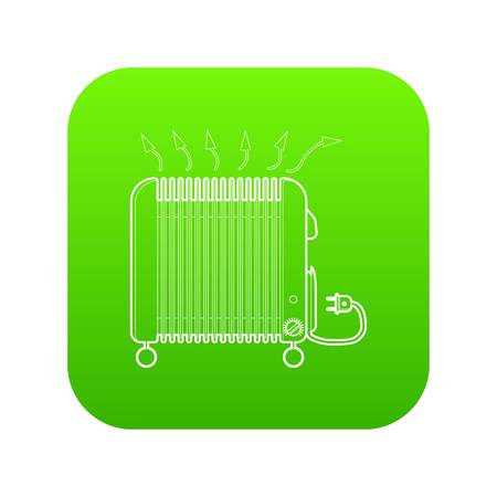 Heater icon green vector isolated on white backgroundのイラスト素材