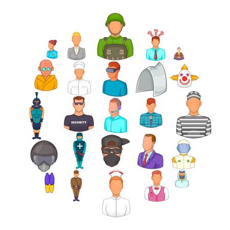 Aspect icons set. Cartoon set of 25 aspect vector icons for web isolated on white backgroundのイラスト素材