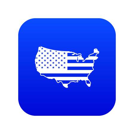 USA map icon digital blue for any design isolated on white vector illustrationのイラスト素材