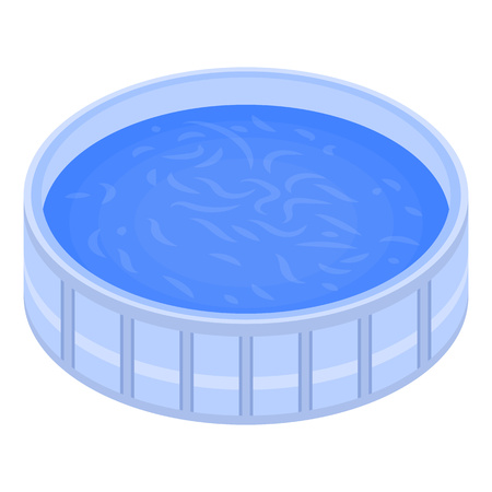 Round swimming pool icon. Isometric of round swimming pool vector icon for web design isolated on white backgroundのイラスト素材