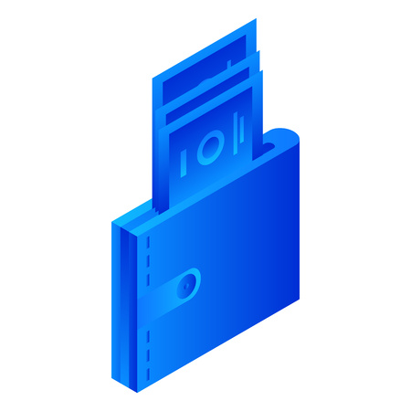 Wallet in money icon, isometric styleのイラスト素材