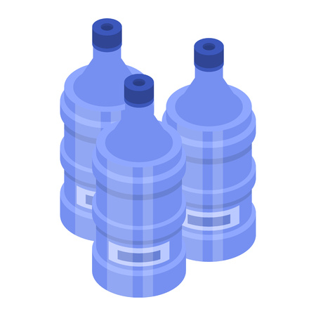 Water bottle for cooler icon. Isometric of water bottle for cooler vector icon for web design isolated on white backgroundのイラスト素材