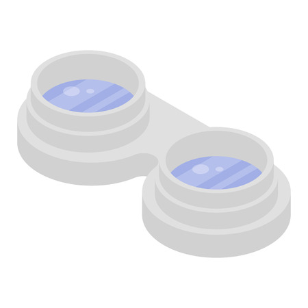 Eye lenses case icon, isometric styleのイラスト素材