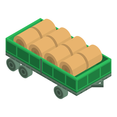 Farm trailer icon, isometric styleのイラスト素材