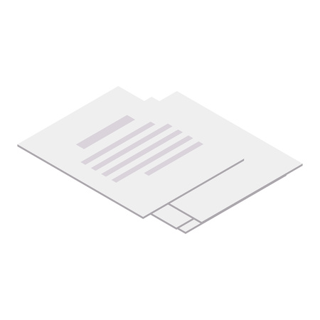 Paper sheet icon. Isometric of paper sheet vector icon for web design isolated on white backgroundのイラスト素材