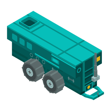 Farm trailer machinery icon, isometric styleのイラスト素材